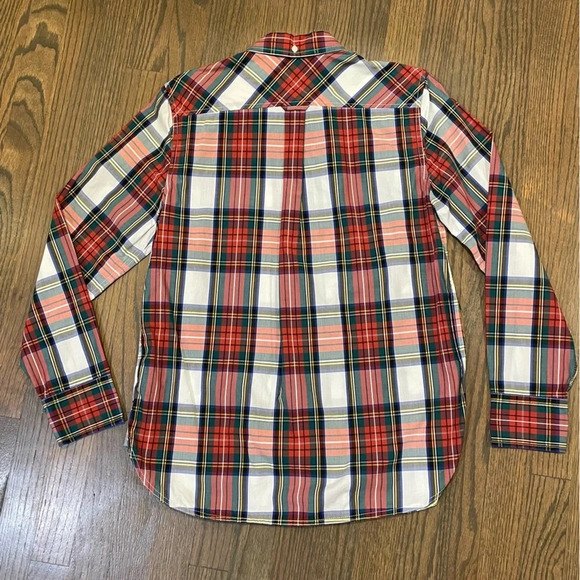 J. Crew Classic Fit Washed Cotton Poplin Shirt in Snowy Stewart Tartan - Picture 13 of 14